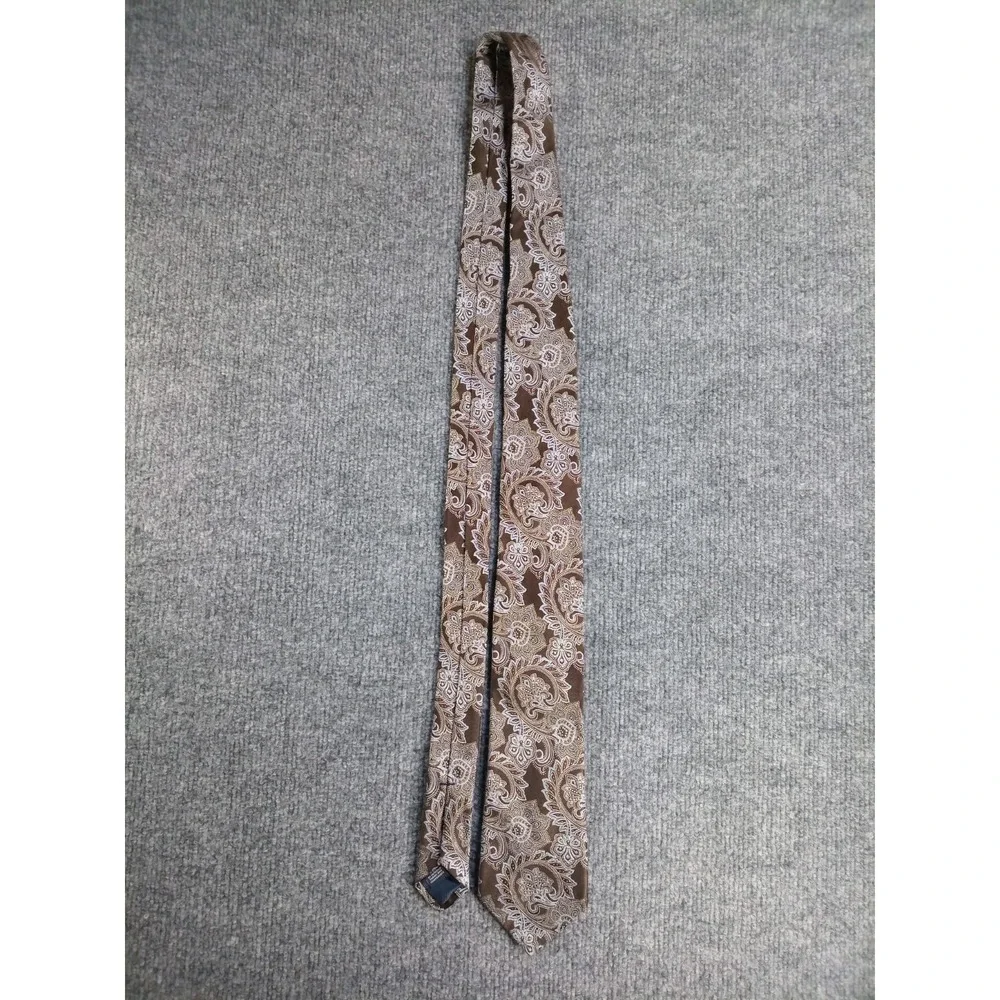 Hart Schaffner Marx Brown Paisley Men's Necktie Classic Dress Business Tie
